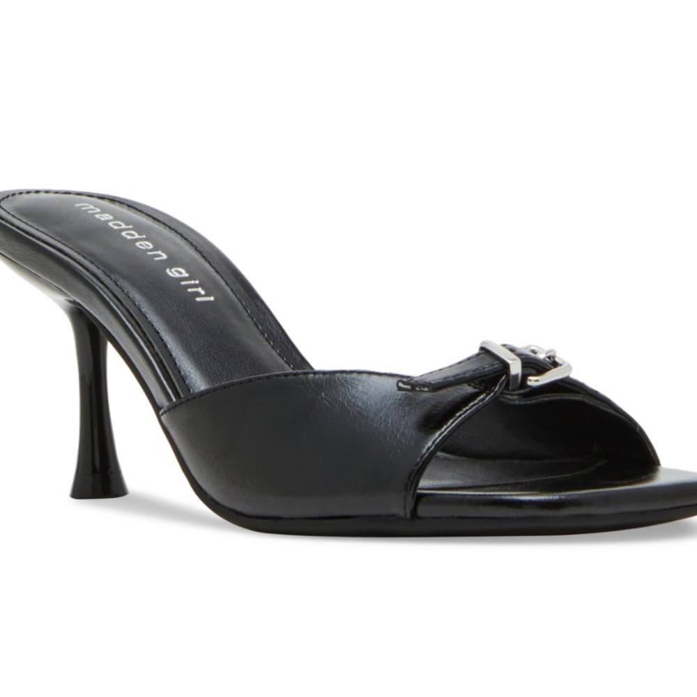 NIB Madden Girl Dawn Buckled Stiletto Dress Mules